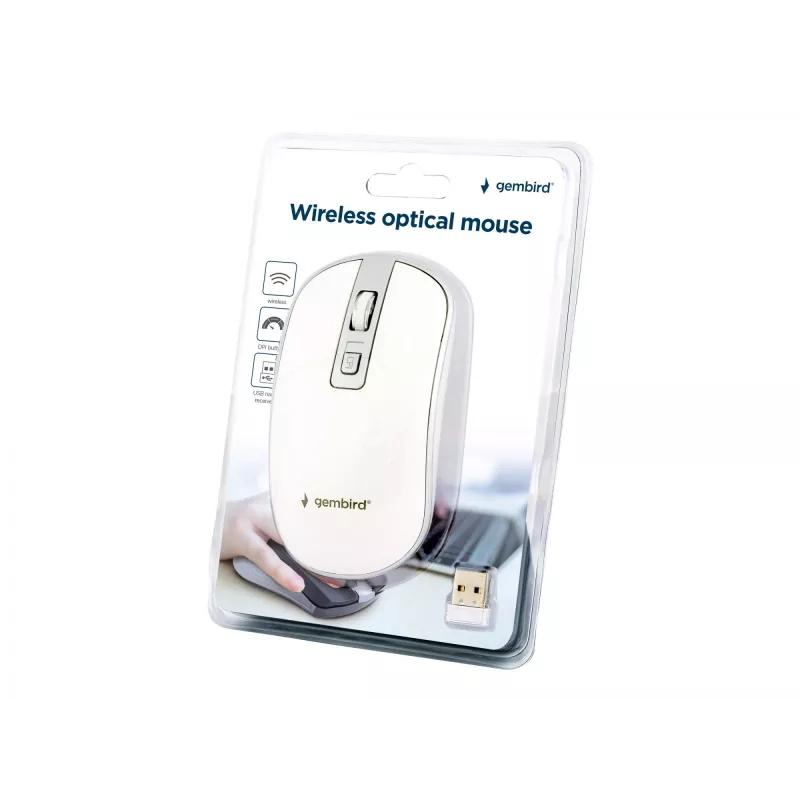 Muis USB optisch draadloos wit/zilver MUSW-4B-06-WS Gembird