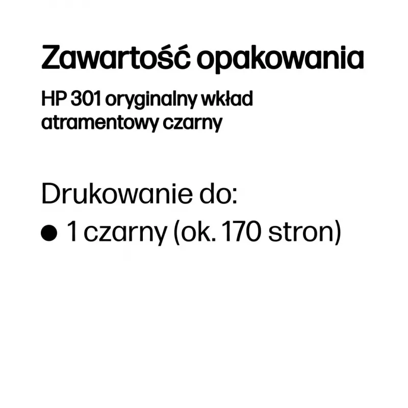 HP 301 zwart originele inktcartridge