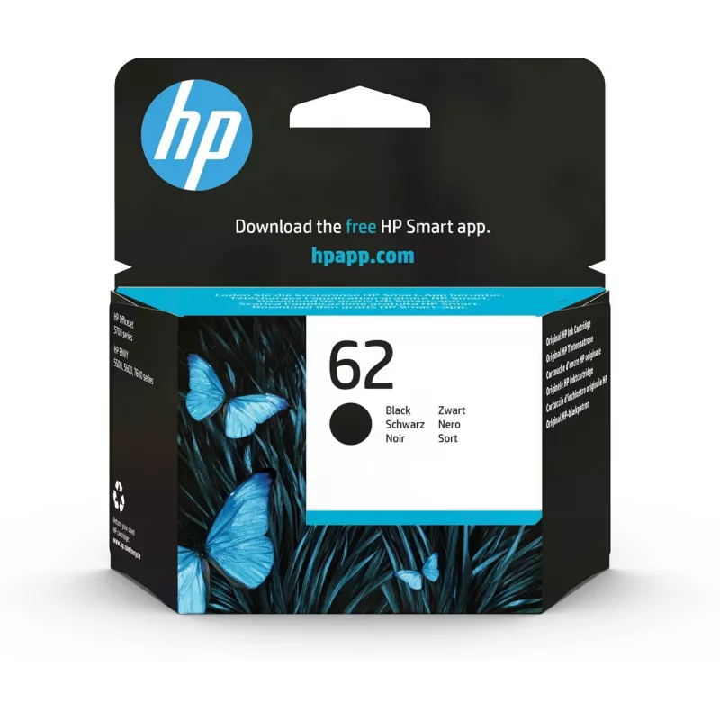 HP 62 zwart originele inktcartridge