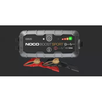 Startbooster NOCO GB20 500A lithium-ion, 24Wh, IP65, 1x USB 5V/2.1A, ingebouwde zaklamp, voor benzinemotoren tot 4L