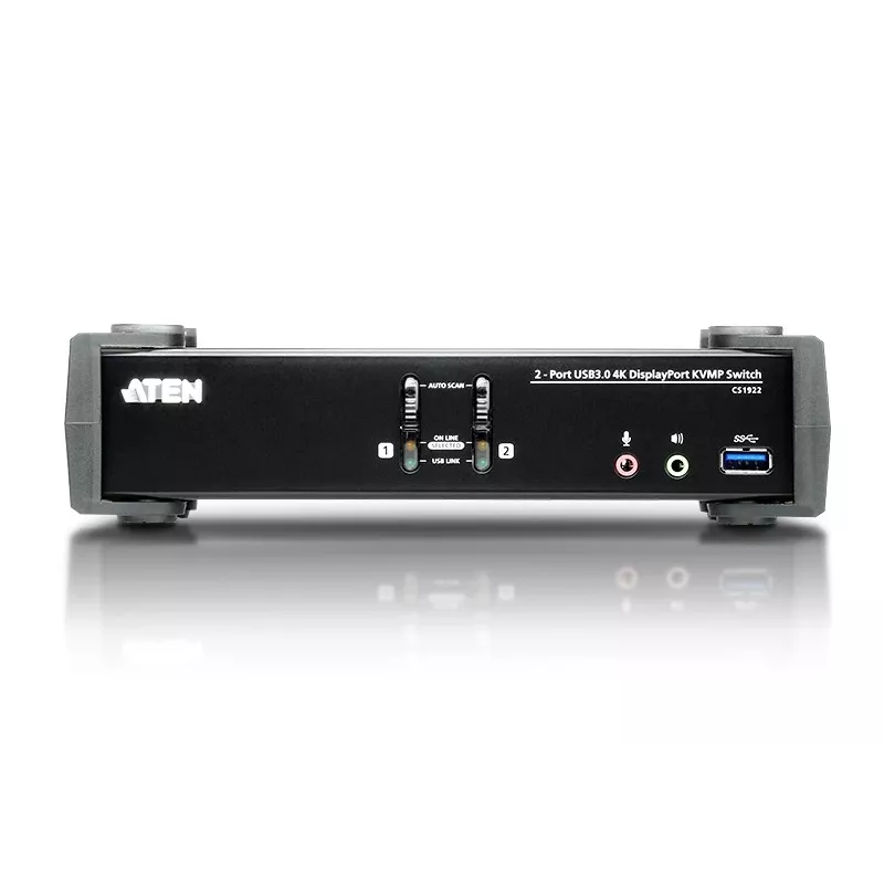 ATEN 2-poorts USB 3.1 Gen 1 4K DisplayPort 1.2 KVMP™ switch met audio (KVM-kabel inbegrepen)