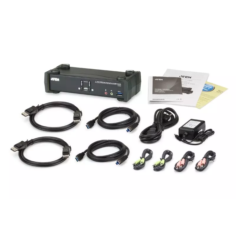 ATEN 2-poorts USB 3.1 Gen 1 4K DisplayPort 1.2 KVMP™ switch met audio (KVM-kabel inbegrepen)