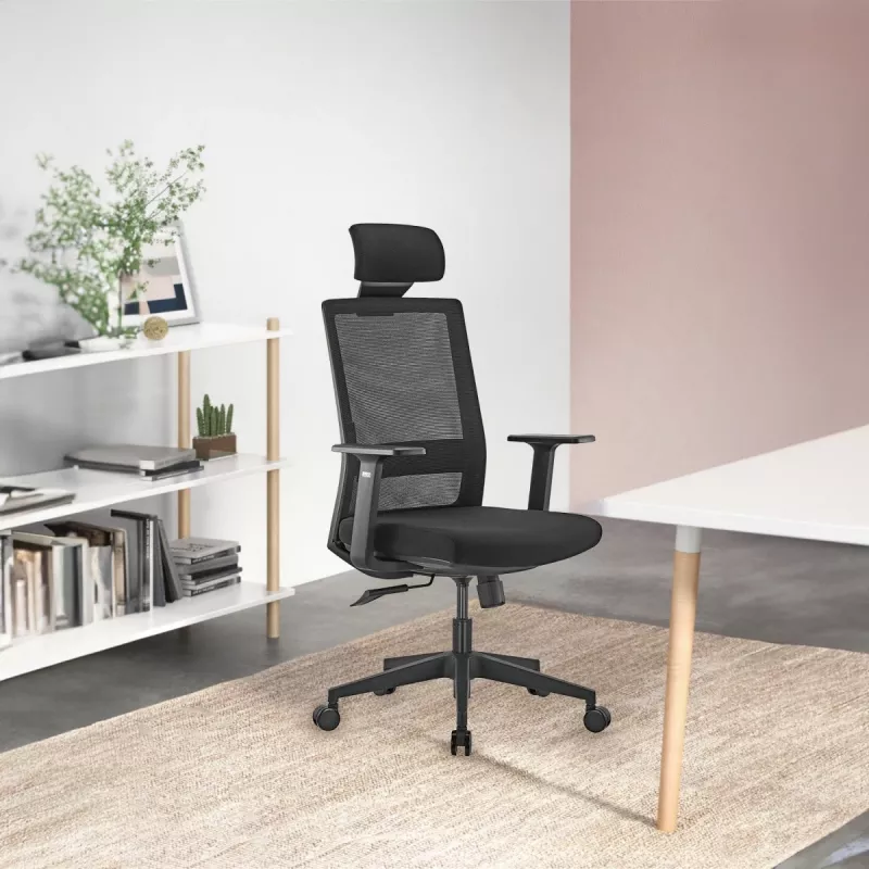 Ergo Office ER-425 ergonomische high-back bureaustoel, max. 150 kg, draaibaar, verstelbare steunen