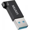 Unitek USB-C naar USB-A adapter A1049ABK01 — zwart, compacte adapter USB-C (bus) naar USB-A (stekker)