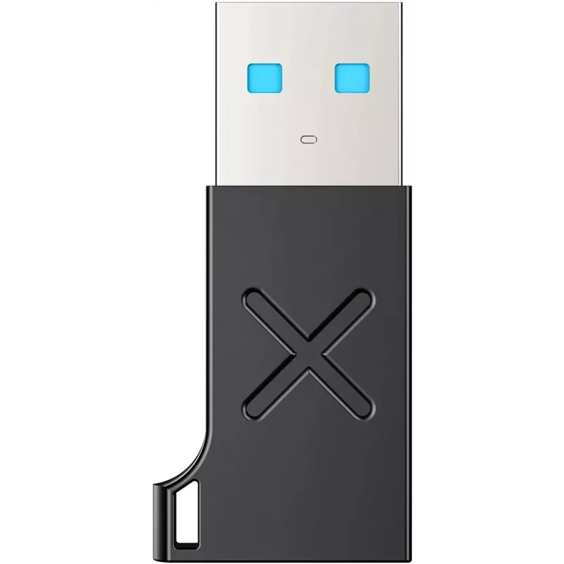 Unitek USB-C naar USB-A adapter A1049ABK01 — zwart, compacte adapter USB-C (bus) naar USB-A (stekker)