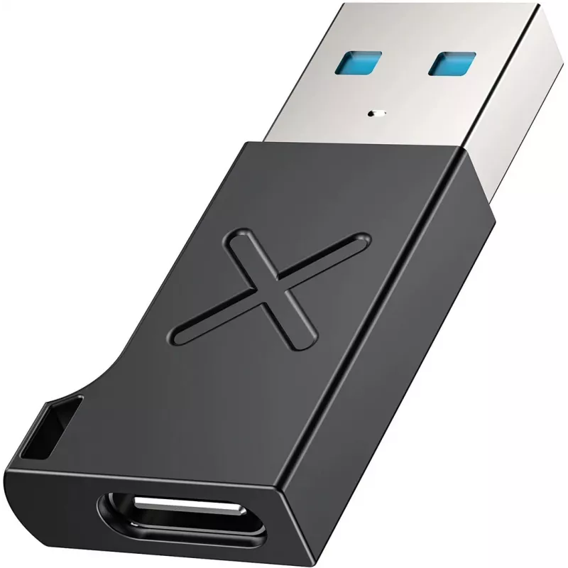 Unitek USB-C naar USB-A adapter A1049ABK01 — zwart, compacte adapter USB-C (bus) naar USB-A (stekker)