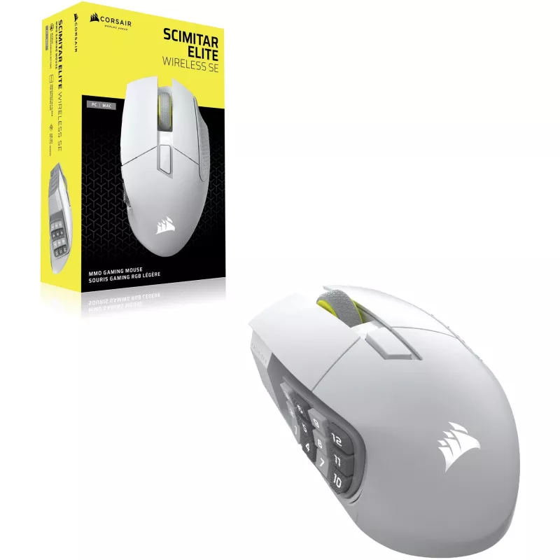 Corsair Scimitar Elite Wireless SE muis gaming rechtshandig RF Wireless Bluetooth 33000 DPI