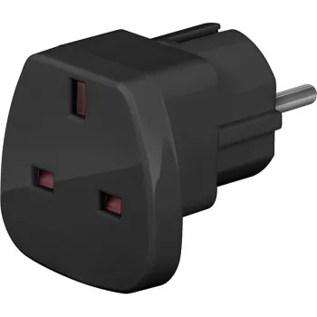 Wentronic Goobay reisadapter, zwart - UK-stekker > Type F (Type F, CEE 7/7) (94271)