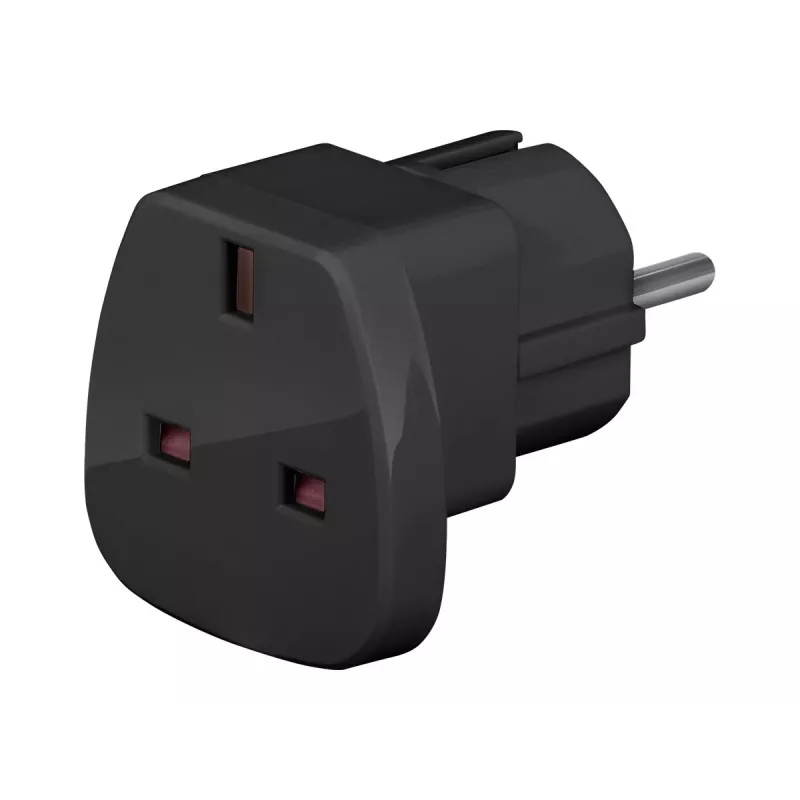 Wentronic Goobay reisadapter, zwart - UK-stekker > type F (type F, CEE 7/7) (94271)