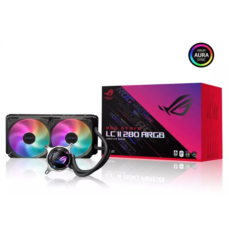 ASUS ROG STRIX LC II 280 ARGB processor all-in-one-vloeistofkoeler 14 cm zwart 1 stk.