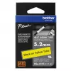Brother HSe-611E krimpkous, 5,2 mm x 1,5 m, zwart op geel