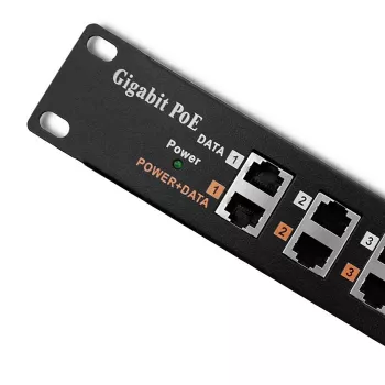 Patchpanel QOLTEC 54478 12 poorten PoE zwart