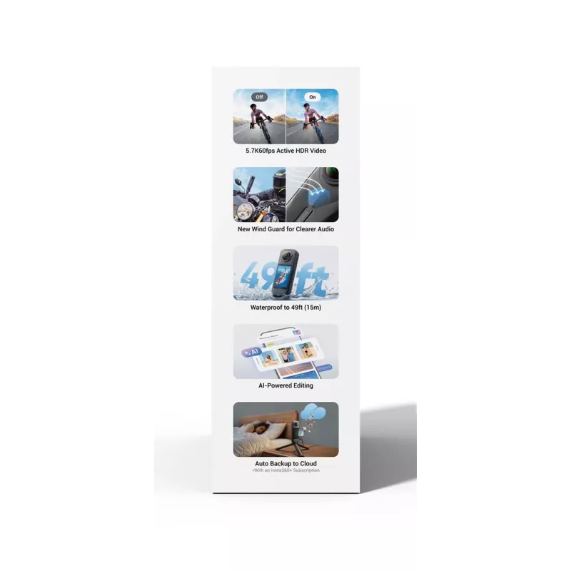 Insta360 X5 bundel actiesportcamera 72 MP 8K Ultra HD 360°