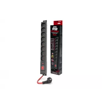 ACAR S8 zwart 8 AC-uitgangen 230 V 10m