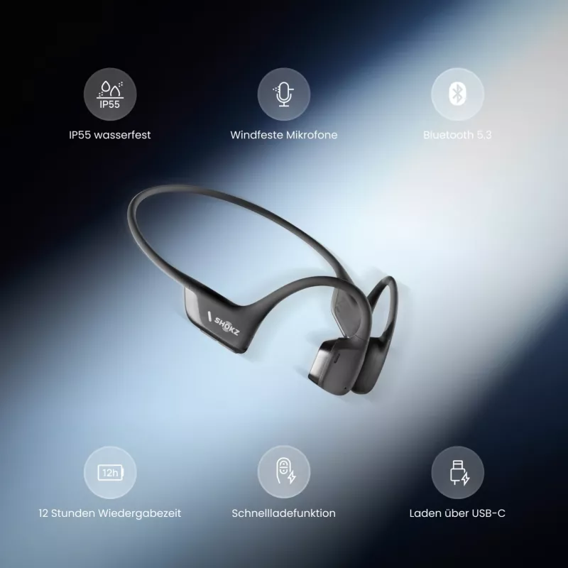 SHOKZ OpenRun Pro 2 Mini headset draadloos oorbeugel sport Bluetooth zwart