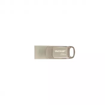 USB-flashdrive PATRIOT PS256GT560DS5D 256 GB USB 3.2 (USB-A/USB-C) draaibaar, zilver, 120 MB/s