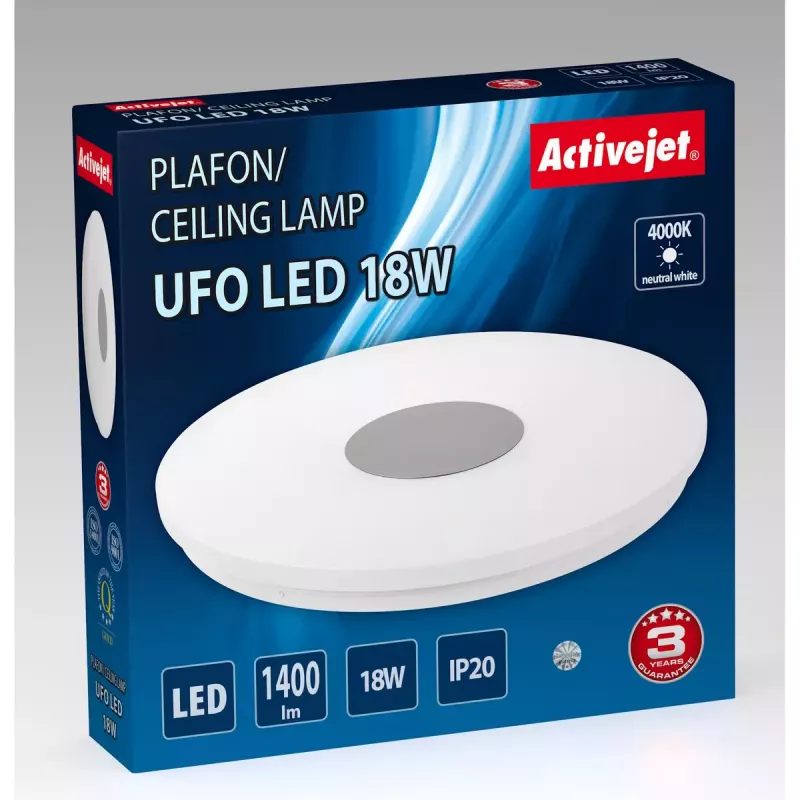 Activejet UFO moderne LED-plafondlamp 18W