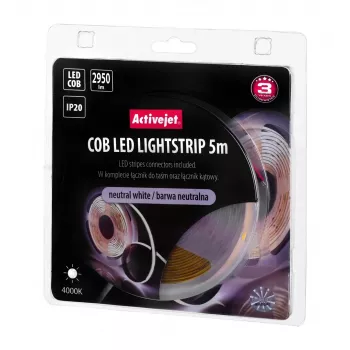 Activejet AJE-COB 5m neut stripverlichting universele stripverlichting binnen