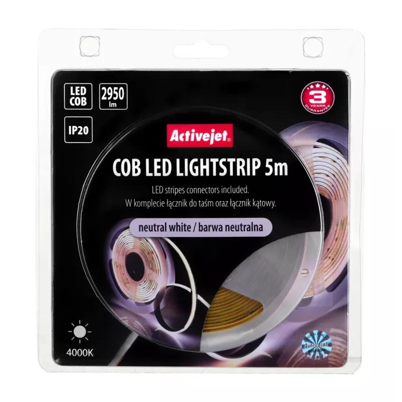 Activejet AJE-COB 5m neut stripverlichting universele stripverlichting binnen