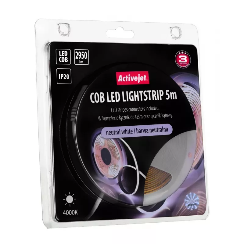 Activejet AJE-COB 5m neut stripverlichting universele stripverlichting binnen