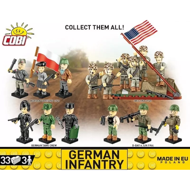 Bouwstenen Duitse infanterie – set van 3 figuren
