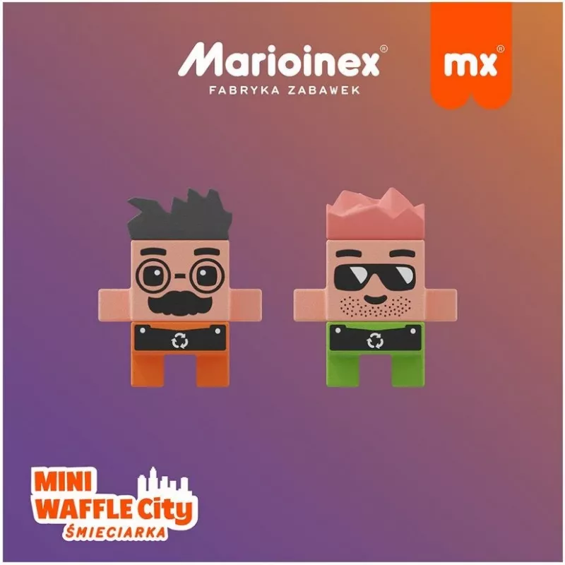 Marioinex Mini Waffle City vuilniswagen bouwblokken, 148 stuks (903131)
