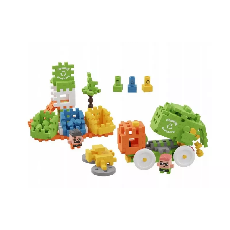 Marioinex Mini Waffle City vuilniswagen bouwblokken, 148 stuks (903131)