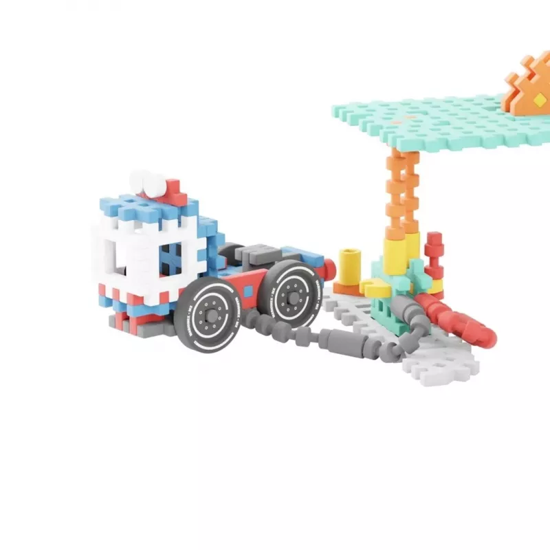 Bouwsteenset Marioinex Mini Waffle Blocks tankstation, 148 delen, meerkleurig, vanaf 6 jaar