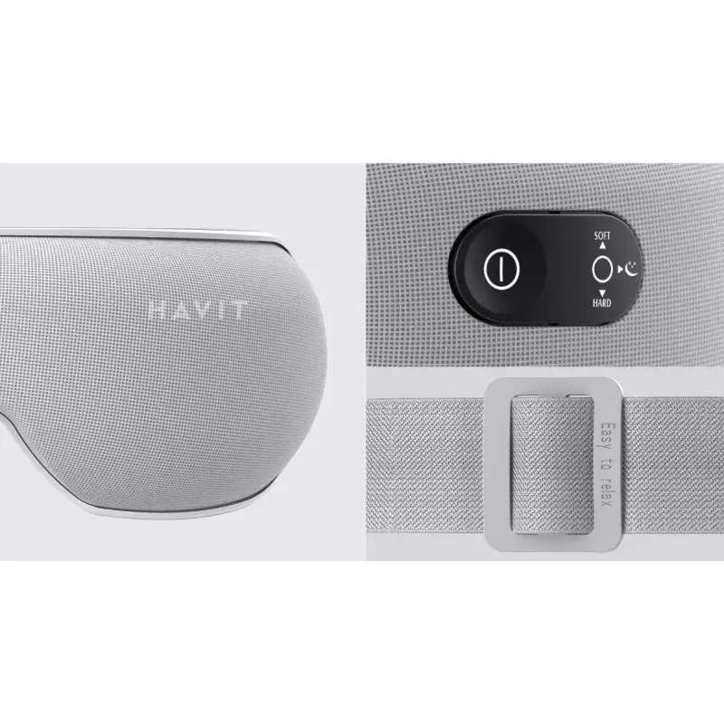 Havit EM1601 oogmassageapparaat grijs compressiemassage op batterijen