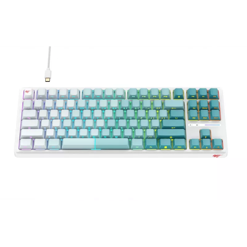 Havit KB901L gaming-toetsenbord wit en groen USB bedraad RGB-LED