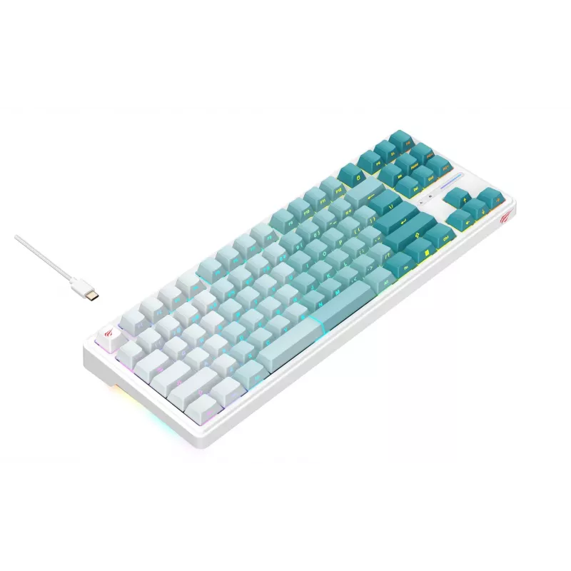 Havit KB901L gaming-toetsenbord wit en groen USB bedraad RGB-LED