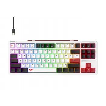 Havit KB902L gaming-toetsenbord 80% bedraad USB QWERTY 88 toetsen RGB LED