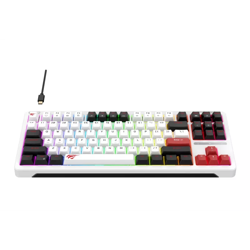 Havit KB902L gaming-toetsenbord 80% bedraad USB QWERTY 88 toetsen RGB LED