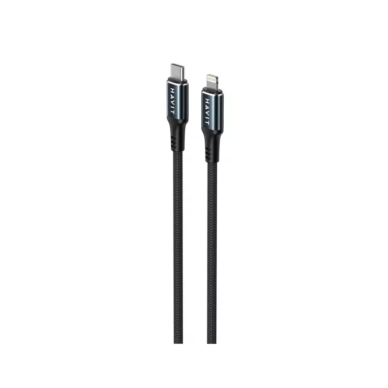 Havit CB6311 USB Type-C naar Lightning kabel 1 m zwart 30 W
