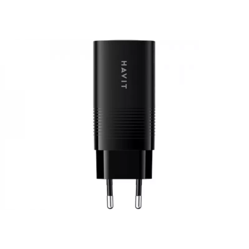 Havit UC20 driepoorts GaN 65W reisoplader zwart