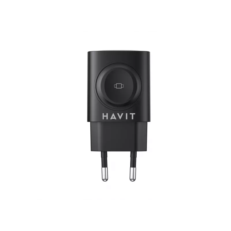 Havit UC132 EU GaN 22W dual-port oplader draadloos laden zwart