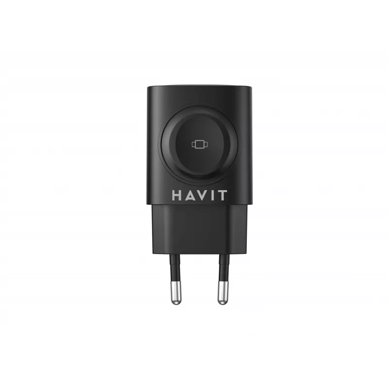 Havit UC132 EU GaN 22W dual-port oplader draadloos laden zwart