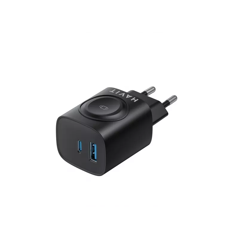 Havit UC132 EU GaN 22W dual-port oplader draadloos laden zwart
