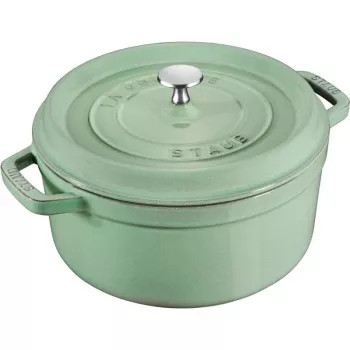 Staub ronde gietijzeren stoofpot 5,2 L, mint – La Cocotte 26 cm