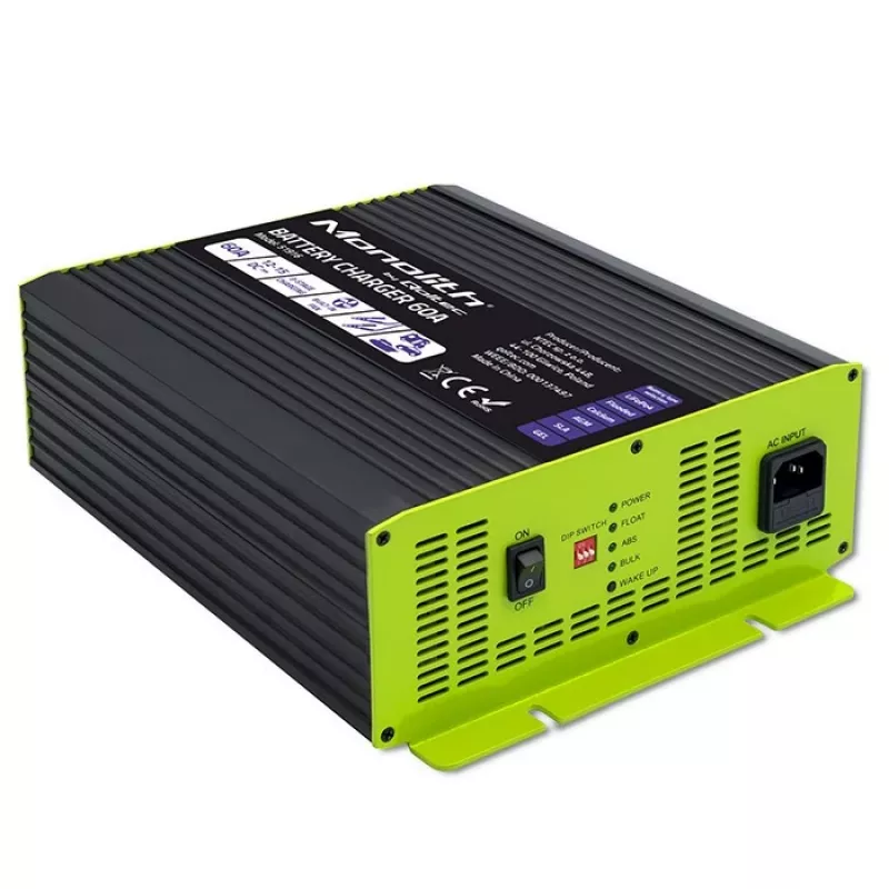 Acculader QOLTEC 51916 60A 12V voor LiFePO4-, AGM-, GEL-, SLA-accu's
