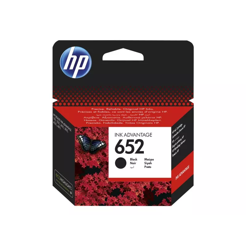 HP 652 zwart originele Ink Advantage cartridge