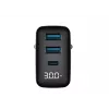 Oplader HAVIT UCLE001 EU GaN driepoorts 30 W zwart — compacte USB-oplader met 3 aansluitingen