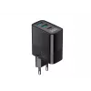 Oplader HAVIT UCLE001 EU GaN driepoorts 30 W zwart — compacte USB-oplader met 3 aansluitingen