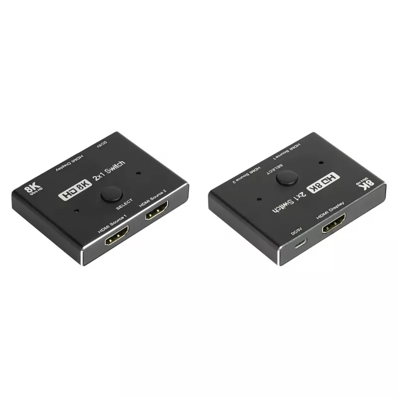 Alcasa HDMI-switcher - HDMI - zwart - metaal - 7680 x 4320 - data - goud (GC-M0261)