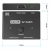 Alcasa HDMI-switcher - HDMI - zwart - metaal - 7680 x 4320 - data - goud (GC-M0261)