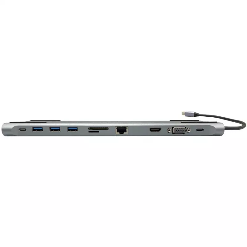 LC-Power LC-HUB-C-MULTI-8 USB-C naar 3xUSB-A/2xUSB-C/HDMI/VGA/MicroSD/SD/RJ45/audio