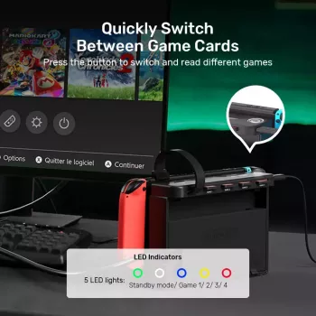 Unitek G1002D 4-slot game-kaartlezer voor Nintendo Switch