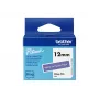 Etiketteerband Brother BTAG-F35 wit op paars 1,2 cm 4 m