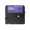 Etiketteerband Brother BTAG-F35 wit op paars 1,2 cm 4 m