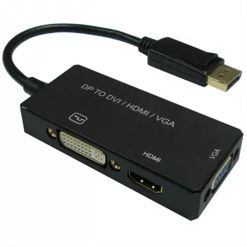 12993153, 0,1 m, DisplayPort, VGA D-Sub + HDMI + DVI, stekker, bus, recht